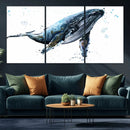 Watercolor Whale Wall Art Canvas Print by MyGreatCanvas | Canvas Wall Art Prints | Photo Prints & Wall Decor