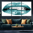 Blue Lips Wall Art Canvas Print