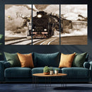 Black Steam Train Canvas Wall Art Print Steam Locomotive Art