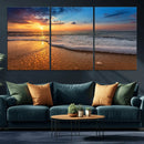 Sunset and Beach at Night Wall Art Canvas Print