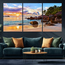 Tropical Island Beach Sunset Canvas Print