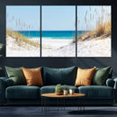 Serene Coastal Dune Path with Ocean View, 3-Panel Beach