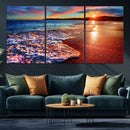 Colorful Coastal Sunset on the Beach Canvas Print, Ocean