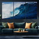 Ocean Wave at Sunset Canvas Art, Large Wall Print of Vibrant