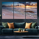 Sea Ocean Sunset Beach Wall Art Canvas Print