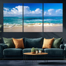 Tropical Beach 3-Panel Canvas Wall Art – Serene Ocean Waves by MyGreatCanvas | Canvas Wall Art Prints | Photo Prints & Wall Decor