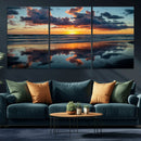 Beach Sunset Print - Stunning Ocean Canvas Artwork with