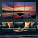 Glorious Sunset on The Beach Wall Art Canvas Print