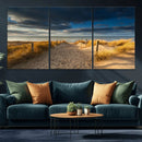 Ocean Beach Dark Clouds Wall Art Canvas Print