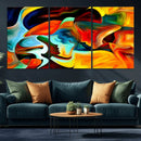 Human Love Figures Abstract Wall Art Canvas Print