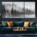Foggy Misty Forest Canvas Wall Art – Black and White by MyGreatCanvas | Canvas Wall Art Prints | Photo Prints & Wall Decor