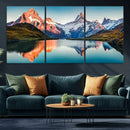 Landscape Mountain and Lake View Wall Art Canvas Print