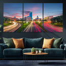 Dallas City Lights Large Wall Art Dallas Cityscape Canvas