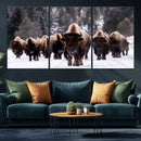 Bison Wall Art Canvas Print- Bison Herd Canvas Wall Art –