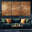 Tree Ring Canvas Art, Rustic Wood Grain Wall Art, Tree Slice