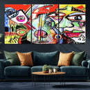 Picasso Style Art Abstract Canvas Wall Art Print , Colorful