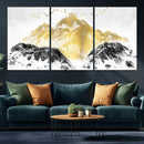 Golden Mountain Triptych Wall Art Canvas Print, Modern
