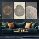 Boho Tree Ring Wall Art, Modern Minimalist Wood Grain