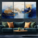 Navy Blue Abstract Wall Art Canvas Print