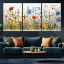 Colorful Wildflower Canvas Wall Art - Vibrant Floral
