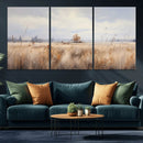 Golden Fields Wall Art Print Canvas – Serene Landscape of