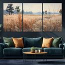 Golden Fields Canvas Wall Art Print – Serene Landscape of