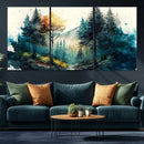 Watercolor Trees Forest Abstract Wall Art Canvas Print,