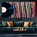 Vinyl Record and Album Collection Canvas Wall Art - Retro