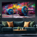 Abstract Graffiti Barbell Canvas Wall Art – Urban Fitness