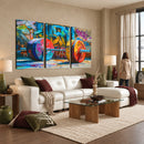 Fitness Gym Barbell Graffiti Wall Art Canvas Print