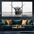 Highland Cow Canvas Wall Art – Majestic Beauty in Black and by MyGreatCanvas | Canvas Wall Art Prints | Photo Prints & Wall Decor