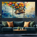 UP-Inspired Floating House with Balloons Canvas Art –