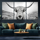 Scottish Cow Wall Art Canvas Print