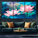 Pink Lotus Flower Canvas Wall Art | Vibrant Floral Wall by MyGreatCanvas | Canvas Wall Art Prints | Photo Prints & Wall Decor