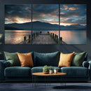 Mountain Lake Wood Pier Canvas Wall Art Nature Lake Print by MyGreatCanvas | Canvas Wall Art Prints | Photo Prints & Wall Decor