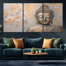 Abstract Buddha Statue Wall Art Canvas Print - Modern