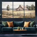 Rustic Farmhouse Barn Wall Art | 3-Panel Framed Gallery Wrap by MyGreatCanvas | Canvas Wall Art Prints | Photo Prints & Wall Decor