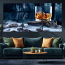 Whiskey Ice Wall Art Canvas Print