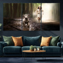Jesus Canvas Wall Art - Jesus Running After Lost Lamb,