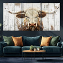 Rustic Longhorn Bull Wall Art Canvas Set – Western-Inspired by MyGreatCanvas | Canvas Wall Art Prints | Photo Prints & Wall Decor