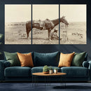 Cowboy Wall Art - Western Horse Canvas Print - Vintage