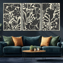 Modern Botanical Wall Art - Floral Black and White Canvas