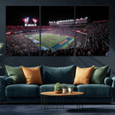 Ben Hill Griffin Stadium Night Game Triple Canvas Wall Art -