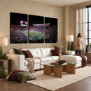 Ben Hill Griffin Stadium Night Game Triple Canvas Wall Art -
