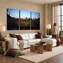 PNC Park Evening Game Triple Canvas Wall Art - Pittsburgh