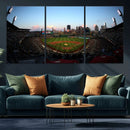 PNC Park Evening Game Triple Canvas Wall Art - Pittsburgh
