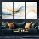 Decorative Turquoise Abstract Wave Wall Art Canvas Print