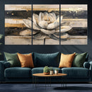 Abstract Lotus Flower Wall Art Canvas Print, Meditation Yoga