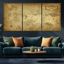 Vintage Game of Thrones Map Wall Art | Westeros and Essos