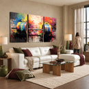 Weightlifting Barbell Art Triptych, Bold Abstract Fitness
